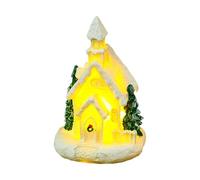 PANFHGFG Maisons de Village de Noël Bâtiments de Collection de Noël avec lumière LED Décorations de fête de Noël Figurine de Maison en Pain d ' épices Maisons de Village éclairées par LED