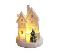 PANFHGFG Maisons de Village de Noël Bâtiments de Collection de Noël avec lumière LED Décorations de fête de Noël Figurine de Maison en Pain d ' épices Maisons de Village éclairées par LED