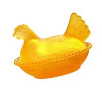 PANFHGFG Plat à bonbons en verre pour poule, bol à bonbons couvert décoratif avec couvercle, verres en en forme de poulet, pot de bonbons, bol de collations, couvert