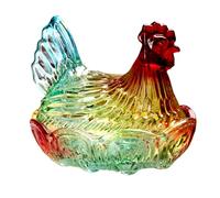 PANFHGFG Plats à bonbons en forme de poule en de verre bol à fruits de poulet créatif avec couvercle décoration de table assiette à dessert décors à la maison bol à bonbons couvert
