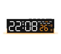 PANFHGFG Réveil numérique pour Chambre à Coucher, Horloge de Bureau électrique, Grand Nombre de températures, Port USB, alarmes Fortes, horloges numériques LED, Alarme de Bureau