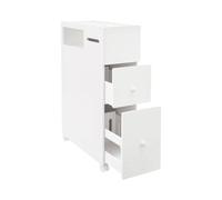 panfudongk Armoire de salle de bain, 53 x 22,5 x 75 cm, à roulettes, avec 2 tiroirs, compartiment ouvert et roulettes universelles, pour salle de bain, toilettes, salon