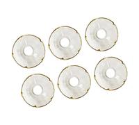 PANGBOER Lot de 6 élégantes bobèches en Verre bordées d ' Or pour bougeoirs, Anneaux Attrape-Cire pour décoration d ' intérieur et Protection de Table