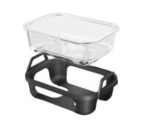 PANGBOER Plateau de Cuisson à air en Verre Borosilicate avec Manchon en Silicone, Passe Four, Passe Micro-Ondes, poignée antidérapante, récipient Polyvalent pour Un Usage Familial, Bol en Verre prêt