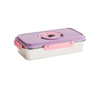 PANGBOER Récipient rectangulaire de stockage des aliments en acier inoxydable avec couvercle verrouillable, détail d ' aération, organisateur de réfrigérateur pour la préparation des repas