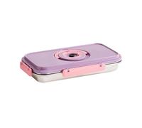 PANGBOER Récipient rectangulaire de stockage des aliments en acier inoxydable avec couvercle verrouillable, détail d ' aération, organisateur de réfrigérateur pour la préparation des repas