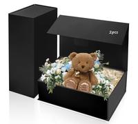 pangdapengpeng Lot de 2 Boite Cadeau, 31 x 21 x 10 cm Coffret Cadeau | avec Couvercle, Boite Cadeaux Pliable Grande Vide pour Anniversaires, Cadeaux, Saint Valentin