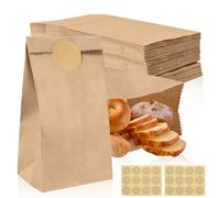 pangdapengpeng Lot de 200 Pochette Cadeau, 18 x 9 x 5,5 cm, Autocollants | Sac Kraft Petit Format, Sachet Bonbon Paques pour Le Bricolage, les Cadeaux de Fête, Les Biscuits, Les Bonbons