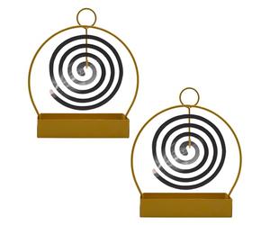 pangutheos 2 Pièces Support Spirale Anti Moustique, Fer Support Bobine Anti Moustique avec Anneau de Suspension Porte Spirale Anti Moustique, Créatif et Simple pour Maison Extérieur Bureau (Rond)