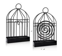 pangutheos Cage à Oiseaux Support Spirale Anti Moustique, 2 Pièces Porte Spirale Anti Moustique avec Anneau de Suspension, Support Bobine Anti Moustique Métal pour Maison Camping Jardin