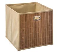 Paris Prix Panier de rangement Mix N' Modul 31x31 cm bambou et tissu Beige