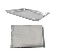Panier à Barbecue Acier Inoxydable pour bois Cuisson Légumes(Small Pan Silvery)