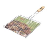 Panier à barbecue avec poignée en bois 28 x 32 cm