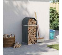 Panier à bois anthracite en acier galvanisé, 40 x 45 x 100 cm, stable et résistante aux intempéries, idéale pour le jardin, la terrasse, l'intérieur et l'extérieur