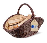 Panier à bois - CREATIVE HOME - Range-bûches - Osier 100% naturel - Marron foncé - 64x39x43 cm