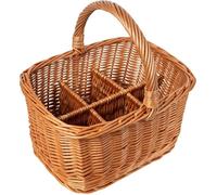Panier à Bouteilles - CREATIVE HOME - 6 compartiments - Osier naturel - 40 x 31 x 38 cm - Marron