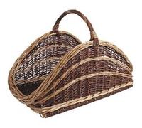 Panier à Bûches Arrondi en Osier Avec Poignée Sannover