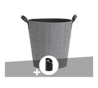 Panier à bûches et à granulés Dama rond gris + Pelle à granulés - Le Marquier