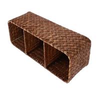 Panier à Compartiments Tressé en Osier, Rangement Bureau 3 Cases | Finition Simple et Généreuse, Accès Rapide, pour Bijoux, Fournitures et Petits Objets au Quotidien