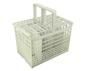 Panier à couverts - 8 compartiments - Avec poignée - Compatible avec lave-vaisselle Hoover Candy - Blanc