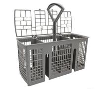 Panier à couverts de rechange avec poignée 6 compartiments pour lave-vaisselle Bosch, Siemens, Bauknecht, Neff Gris 22,8 x 9 x 11,7 cm