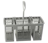 Panier à couverts gris 6 compartiments avec poignée amovible, pièce de rechange pour Bosch, Siemens, Neff et Gorenje, pour lave-vaisselle Hotpoint, dimensions 22,8 x 9 x 11,7 cm