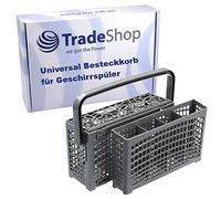 Panier à couverts universel, avec 7 compartiments, divisible en 2 paniers individuels, avec couvercle et poignée rabattable compatible avec presque tous les lave-vaisselle