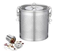 Panier à Épices en Acier Inoxydable 304, Infuseur pour Soupes et Mijotés | Maille Ultrafine, Couvercle Renforcé, Chaîne Crochet Amovible, Bord Roulé Protecteur, pour Bouillon et Saumure