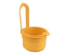 Panier à évier suspendu avec bouton pression - Protection contre l'obstruction et passoire pour cuisine - Panier à tamis multifonction à suspendre en ABS (jaune)
