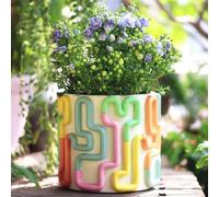 Panier à fleurs coloré - décoratif et polyvalent - 1 pièce - résine synthétique - 12,5 cm