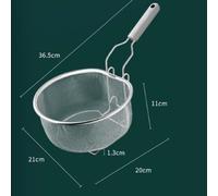 Panier à frire en acier inoxydable 18 cm maille dense, faible huile (L) | Maille fine de 3 mm, filtration rapide de l'huile, moins de graisse, résultats croustillants, taille de 18 cm