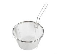 Panier à frire polyvalent en acier inoxydable avec revêtement anti-adhésif pour surface et design portable pour la cuisine domestique et extérieure (acier 304 de 18 cm)