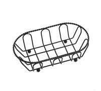 Panier à frites en fer noir avec poignée - Seau à nourriture antirouille pour frites - Plateau de service pour barbecue 26 x 18 cm (2#)