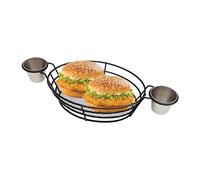 Panier À Frites,Porte-Frites de Restauration Rapide - Récipient de Service avec Bols à Sauce pour Snacks, Hot Dog, Chips, Nacho, Popcorn, Pain, Hamburger pour Camping, Pique-nique et BBQ