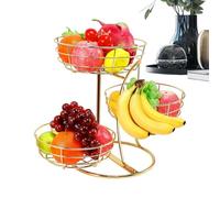 Panier à fruits organiseur à 3 étages en métal antidérapant et | Panier à fruits à poser pour maison, fête, légumes, oignons, pain, collations