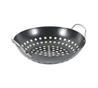 Panier à Grillades Noir en Acier au Carbone, Double Poignée, Antiadhésif | Résistant à Rouille, Imperméable, Grand Maillage, pour Extérieur et Maison