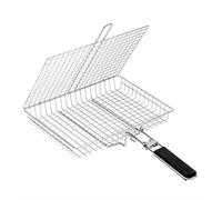 Panier à grillades | Panier à grillades pour barbecue | Support portatif pliable d'acier inoxydable avec des gants pour la famille extérieure de Camping de partie de pelouse de parc de cour de jardin