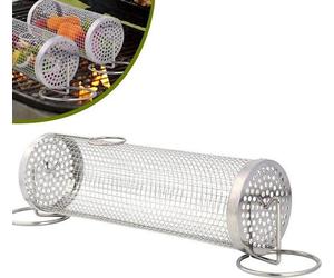 Panier à grillades Rolling, panier cylindrique en acier inoxydable avec support, pour barbecue d'extérieur, légumes, poisson, viande, grillades, frites à la française, accessoires de cuisson pour barb