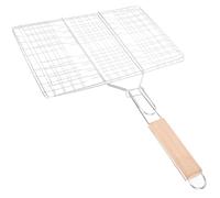 Panier à Griller Barbecue Poignée en Fer Argenté Portable Couleur Aléatoire | Camping et Barbecue Extérieur, Usage pour Crevettes et Ailes de Poulet, Accessoire Manche Humanisé Couleur Aléatoire