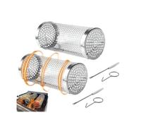 Panier à griller - Inox - Cylindrique - 360° Roulant - Acier inoxydable 304 - Barbecue Gaz