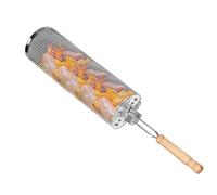 Panier à griller roulant pour barbecue,Paniers à griller roulants | Griller une cage de barbecue roulante,Rôtissoire pour barbecue, accessoires pour crevettes, légumes et légumes