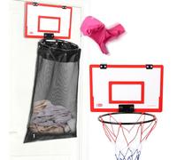 Panier à linge 2 en 1 pour porte de basket-ball à suspendre | Peu encombrant, sans perçage sur la porte, maille respirante durable, fermeture éclair inférieure pour un vidage facile