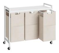Vendos85 Panier à linge 3 compartiments - Blanc