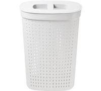 Panier à linge en plastique solide et élégant 60 litres - Blanc