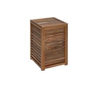 Panier à linge 65 L en bois naturel, coloris marron - Longueur 40,3 x Profondeur 40,3 x Hauteur 60 cm - -