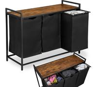 Panier à linge ARTUS avec 3 compartiments et espace de rangement
