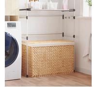 vidaXL Panier à linge avec 3 compartiments 75x42,5x52 cm jacinthe d'eau