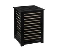 Panier à linge avec couvercle en bois coloris noir - Longueur 40 x Profondeur 38 x Hauteur 58 cm