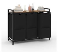 Panier à linge avec espace de rangement - Collecteur de linge avec 2 compartiments - En métal et MDF - Paniers à linge coulissants - Dimensions : 68 x 33 x 72 cm - Couleur : 03