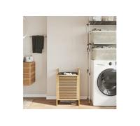 vidaXL Panier à linge avec poche intérieure en gris 32x30x36,5 cm Bambou